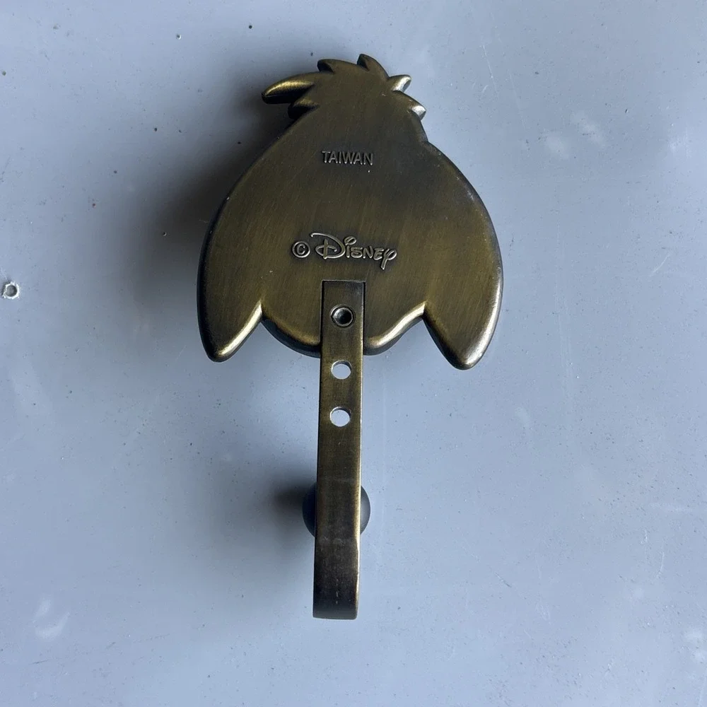 VINTAGE RARE Disney Eeyore Brass Metal Door Coat Hook/Hanger Made in Taiwan